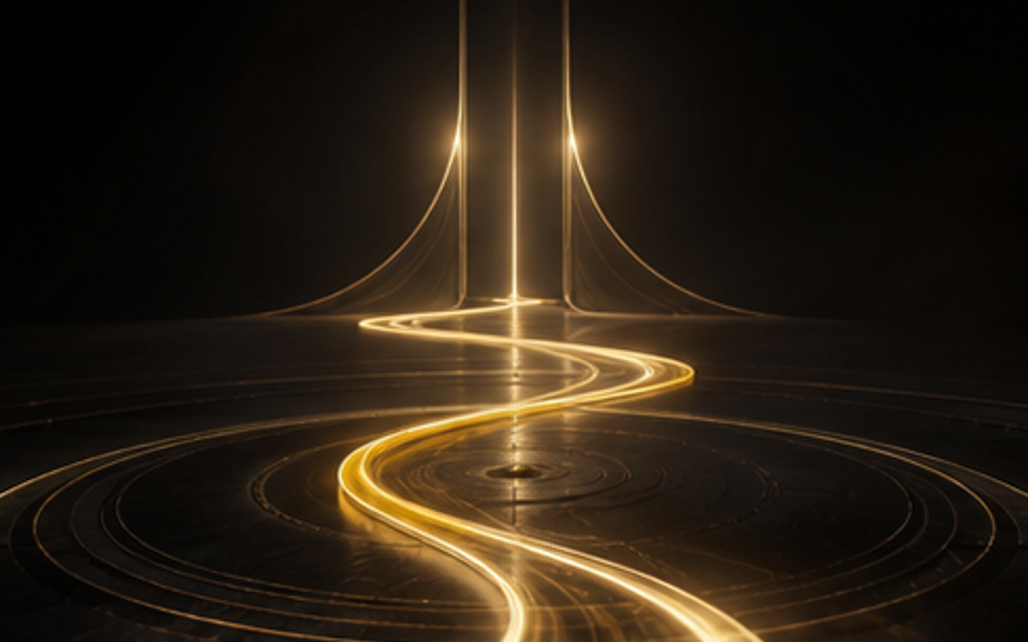 TYNEMA world with Golden Thread forming a luminous path